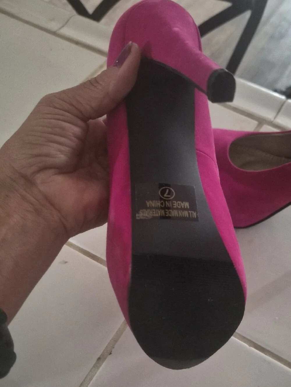 Women's Fuchsia Suede-Look High Heel Pumps